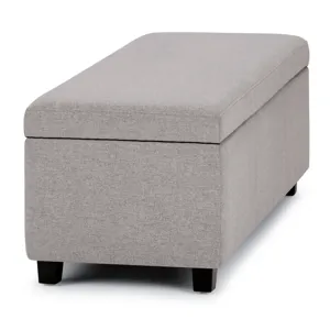 Avalon - Storage Ottoman Bench - Cloud Grey