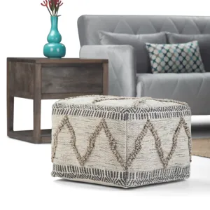 Sweeney - Square Pouf - Grey / Natural