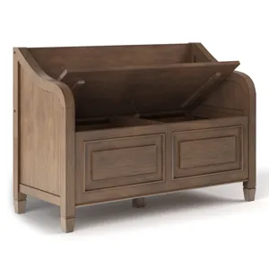 Connaught - Entryway Storage Bench - Rustic Natural Aged Brown