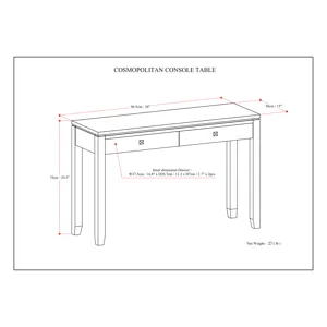Cosmopolitan - Console Sofa Table - Mahogany Brown