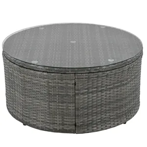 Outdoor Patio Furniture Luxury Circular Sofa Set Rattan Wicker Sectional Sofa Lounge Set With Temper