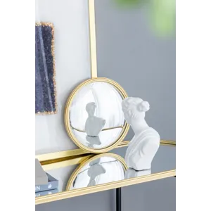 Round Mirror, Circle Mirror With Iron Frame For Living Room Bedroom Vanity Entryway Hallway - Gold
