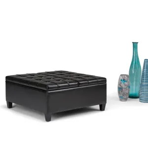 Harrison - Coffee Table Storage Ottoman - Midnight Black