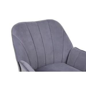 Modern Mid-Century Chair Velvet Sherpa Armchair For Living Room Bedroom Office - Gray