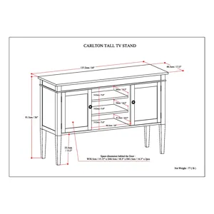 Carlton - Tall TV Media Stand - Dark Tobacco Brown