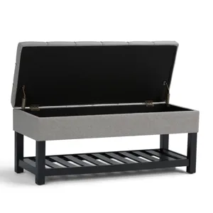 Saxon - Storage Ottoman Bench - Dove Grey