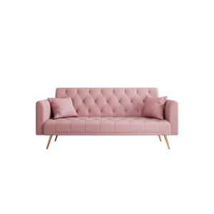 Convertible Double Folding Living Room Sofa Bed - Pink