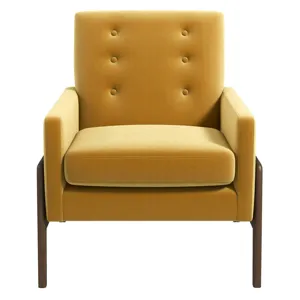 Cole - Solid Wood Lounge Chair - Yellow