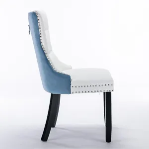 Nikki - Modern, High-End Tufted Solid Wood Contemporary PU And Velvet Upholstered Dining Chair With 