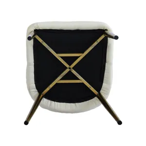 Modern PU Sponge-Filled Dining Chair, Solid Wood Metal Legs, Suitable For Restaurants, Living Rooms 