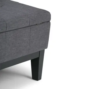 Dover - Square Coffee Table Storage Ottoman - Slate Grey