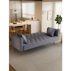 Convertible Double Folding Living Room Sofa Bed - Gray