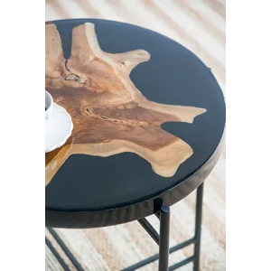 Side Table - Black / Brown