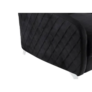 Sofia - Velvet Modern Chic Loveseat Couch - Black