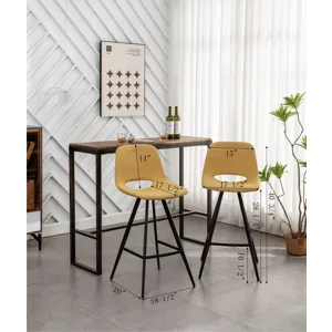 Porth - 28.25\" Fabric Kitchen Counter Height Stools (Set of 2) - Orange