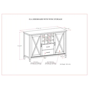 Ela - Sideboard with Wine Storage - Smoky Brown
