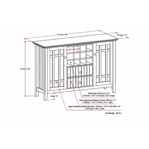 Bedford - Sideboard Buffet and Wine Rack - White