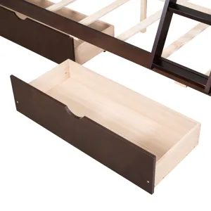 Twin Over Full Bunk Bed With Ladders And Two Storage Drawers - Espresso