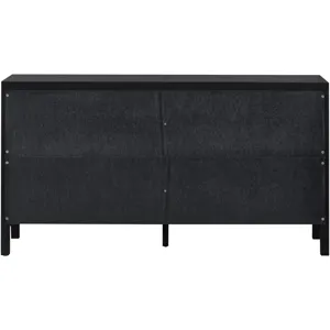 Large Storage Space Sideboard With Artificial Rattan Door And Metal Handles For Living Room And Entr
