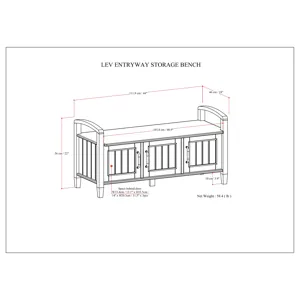 Lev - Entryway Storage Bench - Smoky Brown