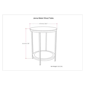 Jenna - Round Side Table - Warm Grey