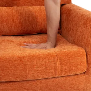 Modern Accent Chair, Chenille Arm Chairs For Living Room, Upholstered Mordern Armchair, Comfy Soft P