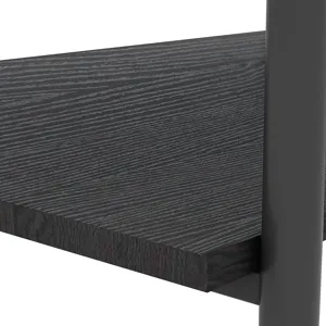 Rectangle Coffee Table With Tempered Glass Top, Modern Table For Living Room - Gray / Black