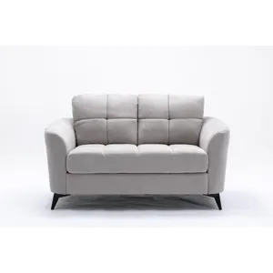 Callie - Woven Living Room Fabric Sofa, Loveseat (Set of 2) - Light Gray