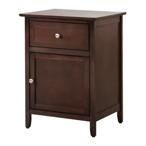 Izzy - G1412-N-25 1 Drawer /1 Door Nightstand - Cappuccino