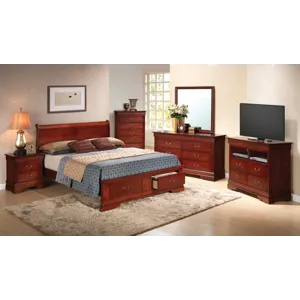Louis Phillipe - G3100D-KSB2 King Storage Bed - Cherry