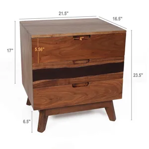 Elegant Design Nightstand - Natural Brown