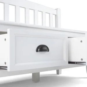 Burlington - Entryway Storage Bench with Drawers - White