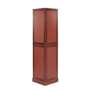 Corner Curio Dispaly Cabinet With Lights, Adjustable Tempered Glass Shelves, Mirrored Back (E26 Ligh