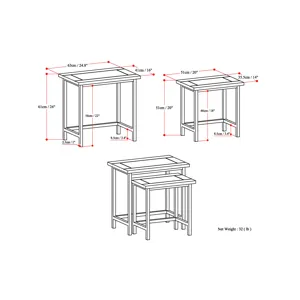 Skyler - 2 Pc Nesting Side Table - Dark Cognac Brown