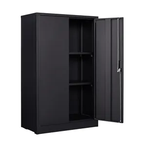 Metal Storage Cabinet With Locking Doors And Adjustable Shelf, Folding Filing Storage Cabinet, Foldi
