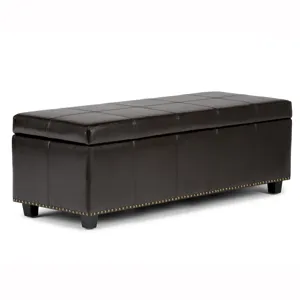 Kingsley - Large Storage Ottoman - Coffee Brown