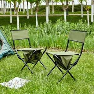 Folding Outdoor Chairs With Storage Bag, Portable Chair For Indoor, Outdoor Camping, Picnics And Fis