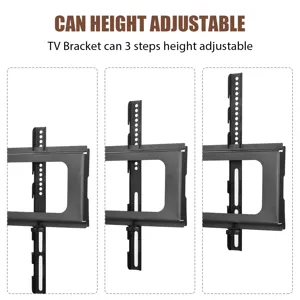 Rustic Brown TV Console With Push-To-Open Storage Cabinet For TV, Wood & Glass TV Stand For Living R