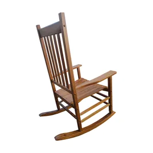 Balcony Porch Adult Rocking Wood Chair - Brown
