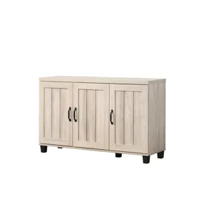 Corby - Oak Finish 3-Door Shoe Cabinet - Dusty Gray