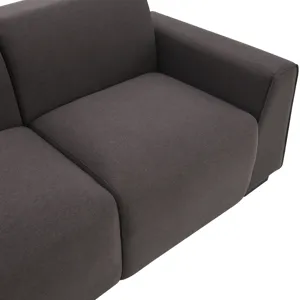 Modern Linen Sofa, Stylish And Minimalist 2-3 Seat Couch, Easy To Install, Exquisite Loveseat With Wide Armrests For Living Room - Dark Brown