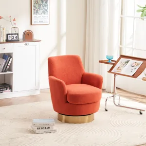 Teddy Swivel Barrel Chair, Swivel Accent Chairs Armchair For Living Room, Reading Chairs For Bedroom