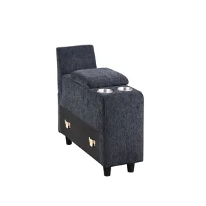 Gina - Sectional Sofa With Ottoman - Black