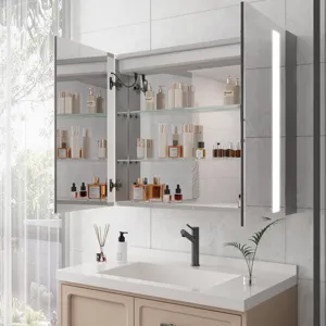 36 x 30\" Medicine Cabinet With LED Vanity Mirror, Anti-Fog, Dimmable, Recessed Or Surface Mount, Al