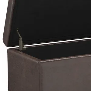 Avalon - Extra Large Storage Ottoman Bench - Distressed Brown