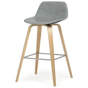 Randolph - Bentwood Counter Height Stool (Set of 2) - Stone Grey / Light Brown