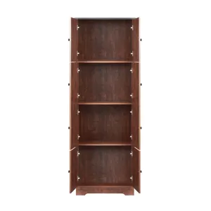 Tall Storage Cabinet With 8 Doors And 4 Shelves, Wall Storage Cabinet For Living Room, Kitchen, Offi