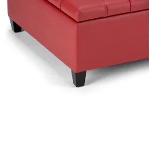 Harrison - Coffee Table Storage Ottoman - Crimson Red