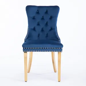 Nikki - Modern, High-End Tufted Solid Wood Contemporary Velvet Upholstered Dining Chair With Golden 