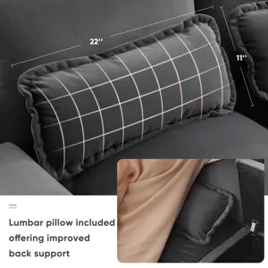Modern U Shaped Sofa With Console, Cupholders And USB Ports, 6 Seat Upholstered Symmetrical Indoor F